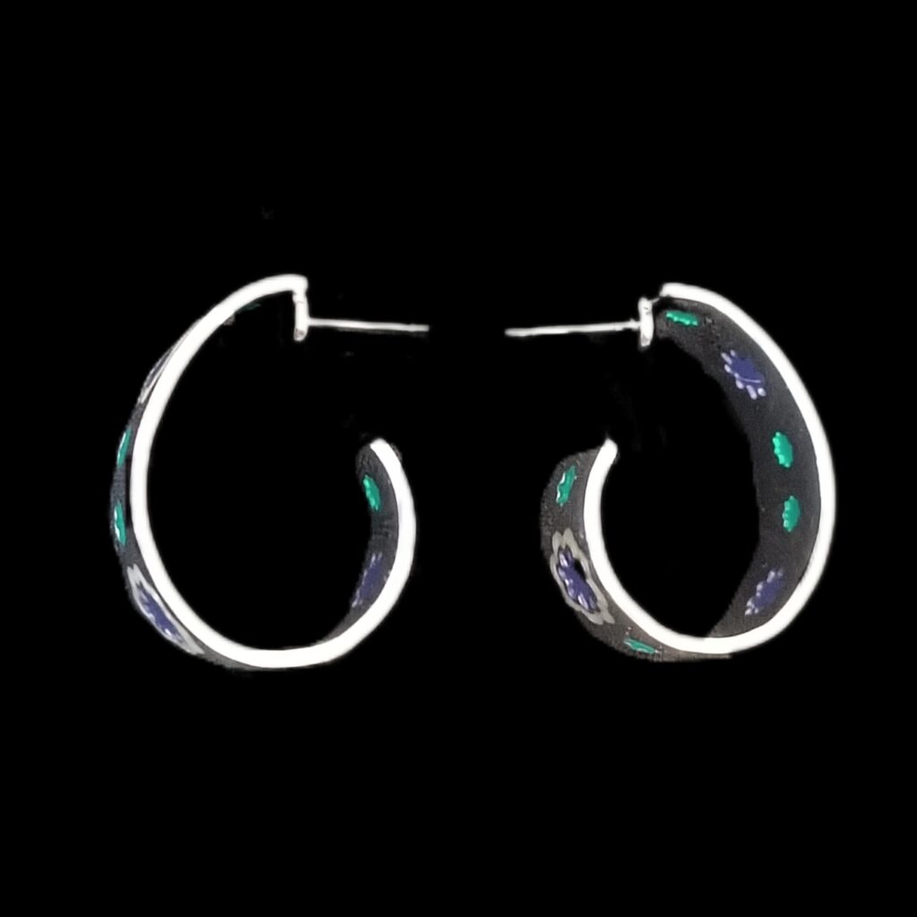 Boucles d'oreilles pendantes en métal pour femmes, motif floral indien