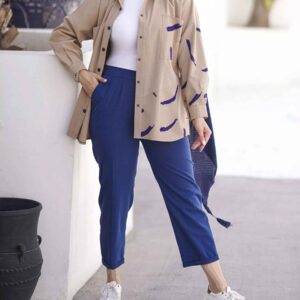 Women’s Manto & Pants Set with Two Pockets on the Chest