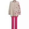 Ensemble manteau et pantalon pour femme avec deux poches sur la poitrine