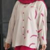 Ensemble manteau et pantalon pour femme avec deux poches sur la poitrine