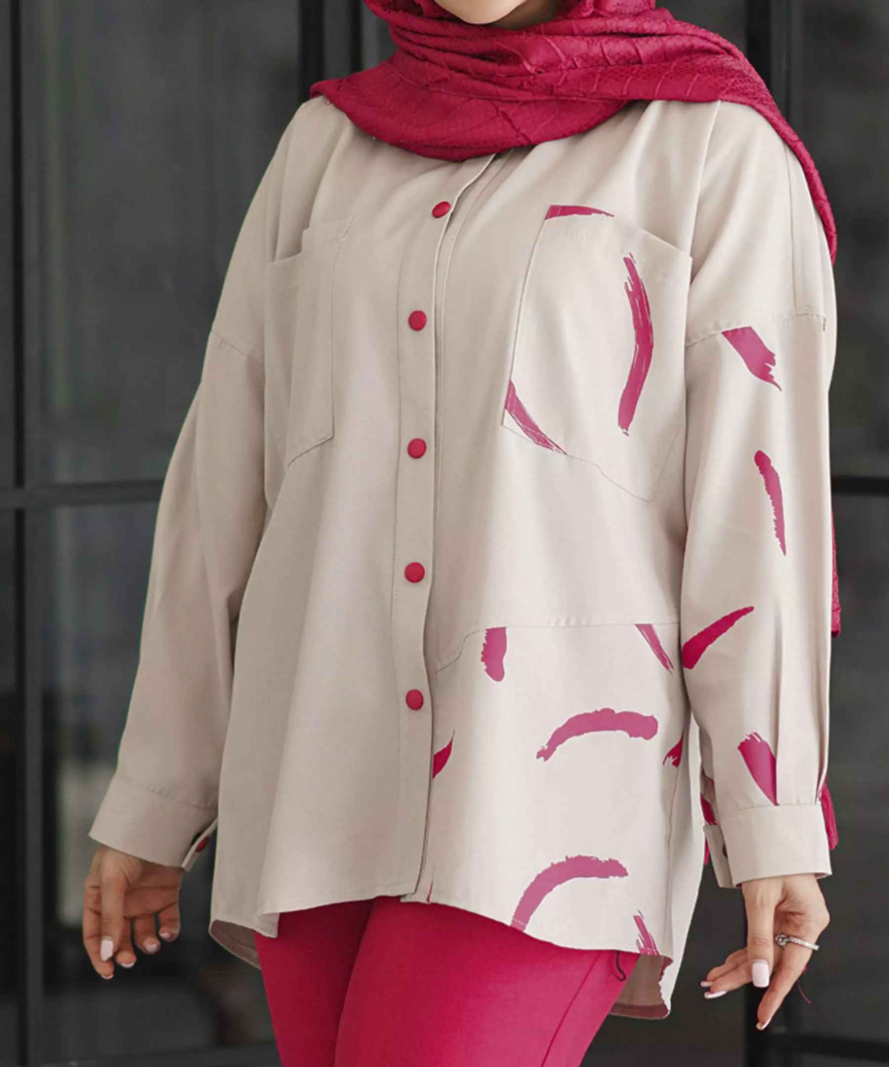 Ensemble manteau et pantalon pour femme avec deux poches sur la poitrine