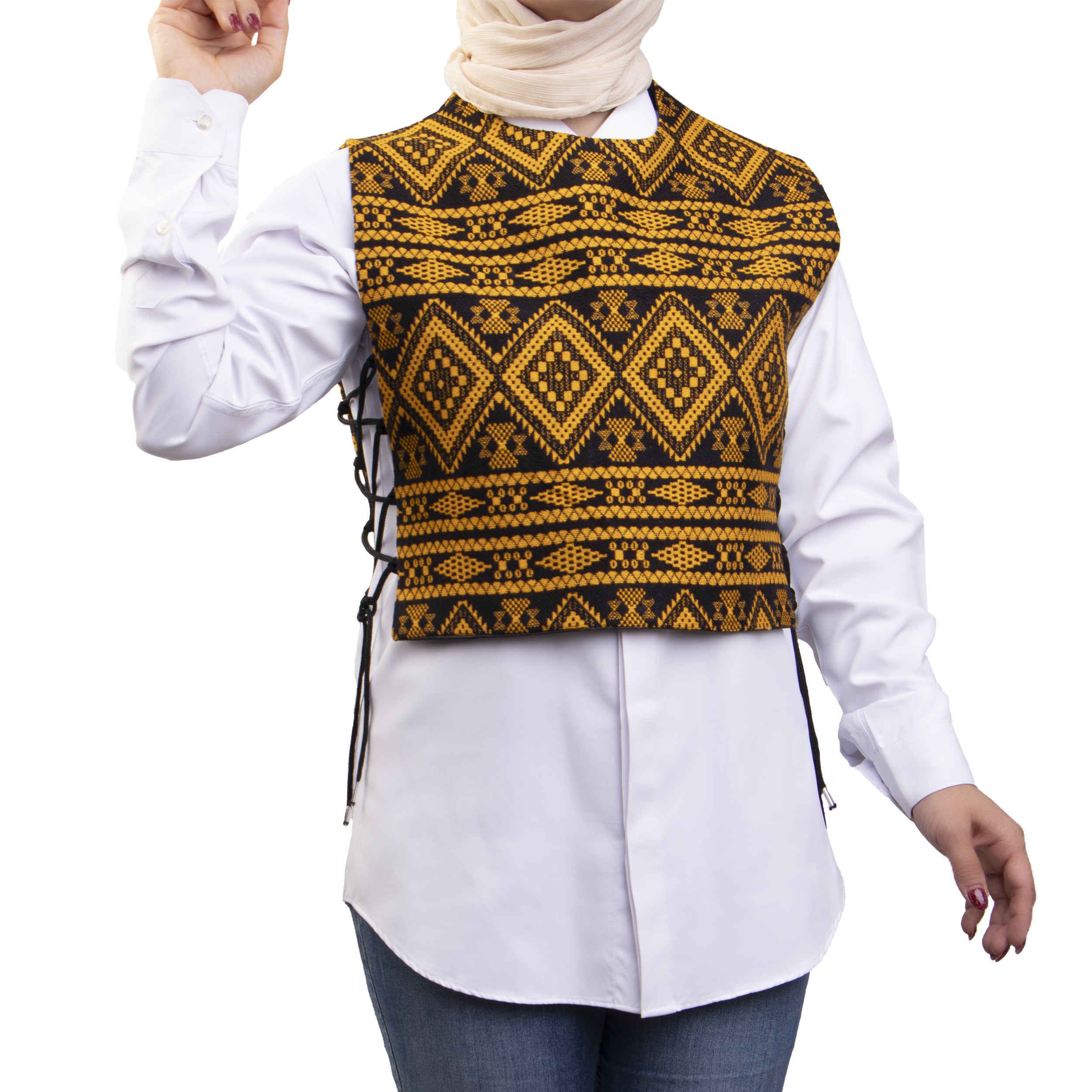 Gilet brodé pour femme inspiré du design persan