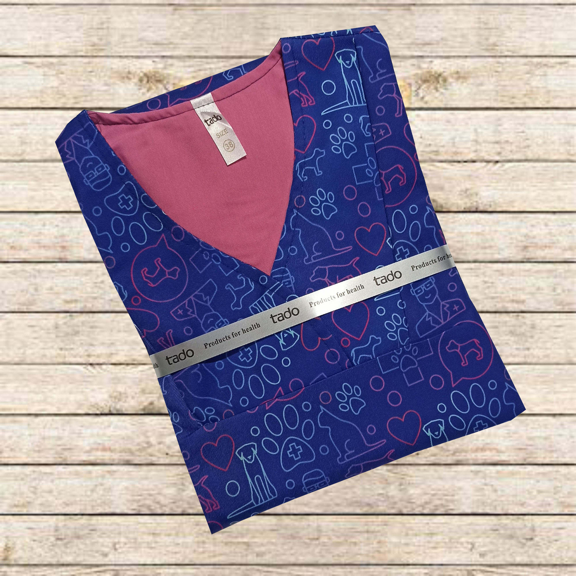 Uniforme vétérinaire à manches longues pour femme avec 3 poches – Pratique et stylé