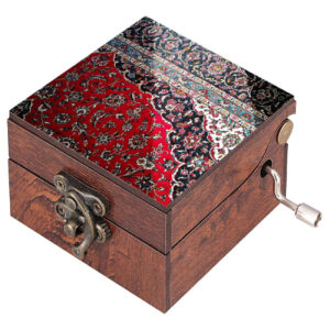 Boîte à Musique en Bois – Motif Tapis Persan