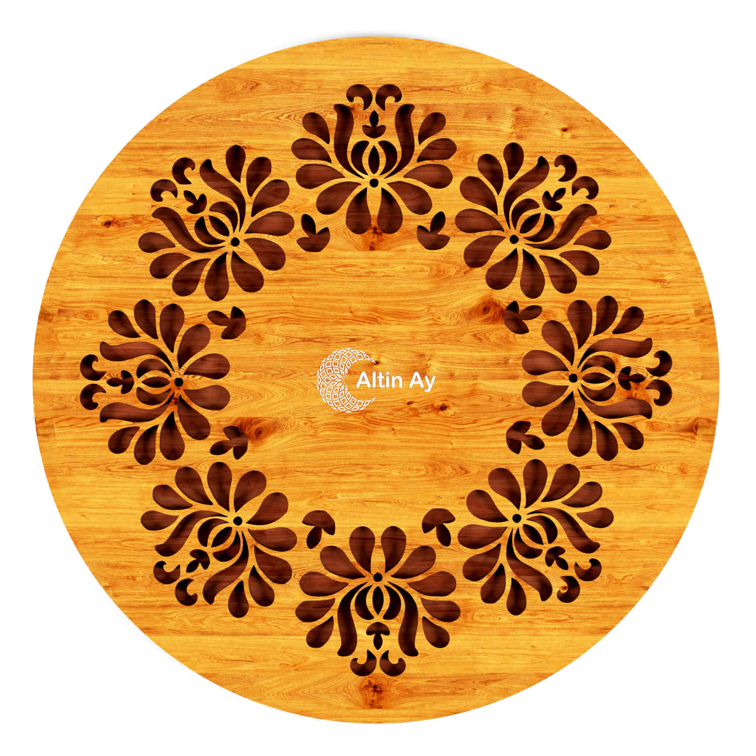 Sous-plat en bois fait main avec design mandala résistant à la chaleur