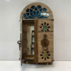 Porte-clés mural en bois persan fait main avec design de porte de maison colorée traditionnelle