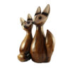 Ensemble de 2 figurines décoratives de renards - Art d'animal des bois