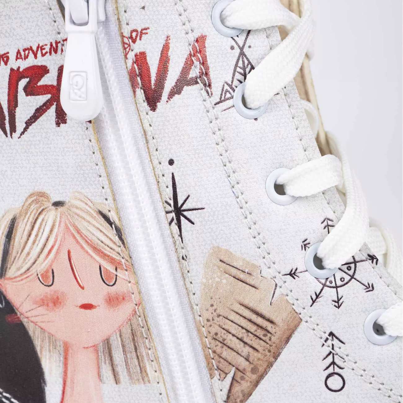 Bottes Cheville avec Imprimé Graffiti pour Femmes – Cuir Synthétique & Talon Roper