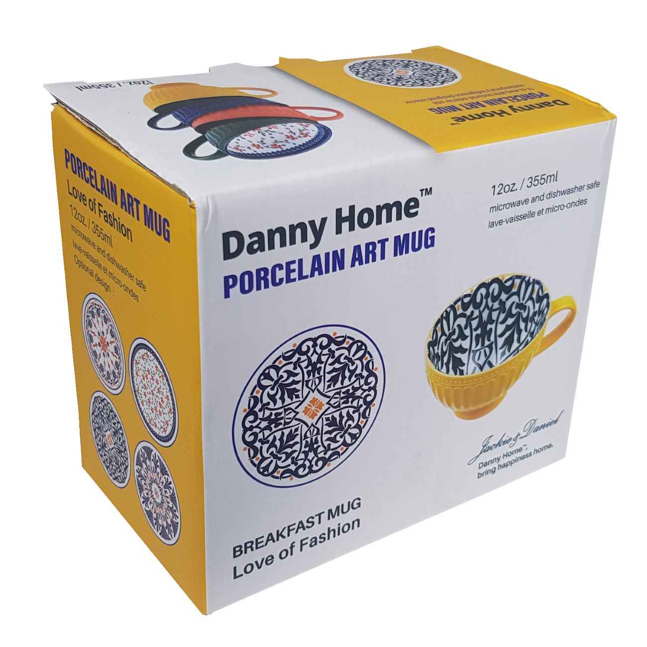 Tasse en céramique artistique – À la main, avec design floral traditionnel bleu