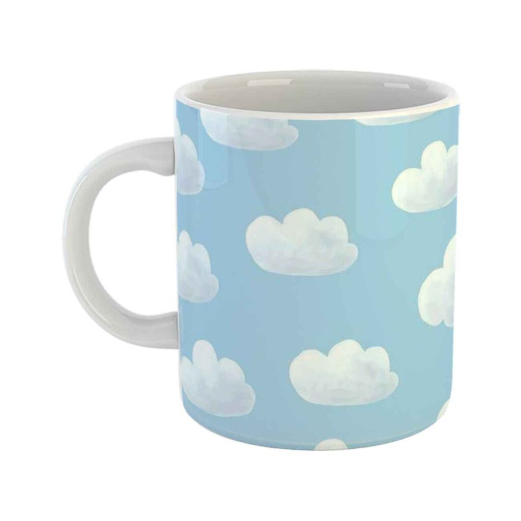 Keramik-Kaffeebecher mit Wolken-Design
