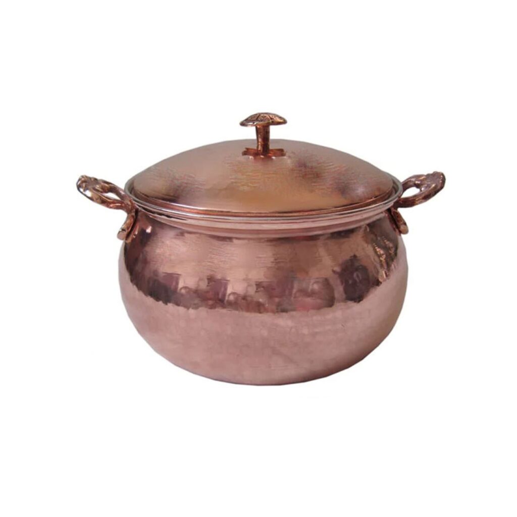 Marmite persane en cuivre - Style de cuisson traditionnel martelé Authentique