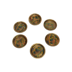 Set de 6 Dessous de Verre en Laiton avec Design Floral Décoratif