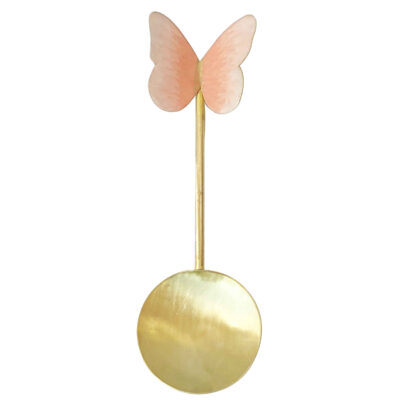 Cuillère de service à noix en laiton motif papillon