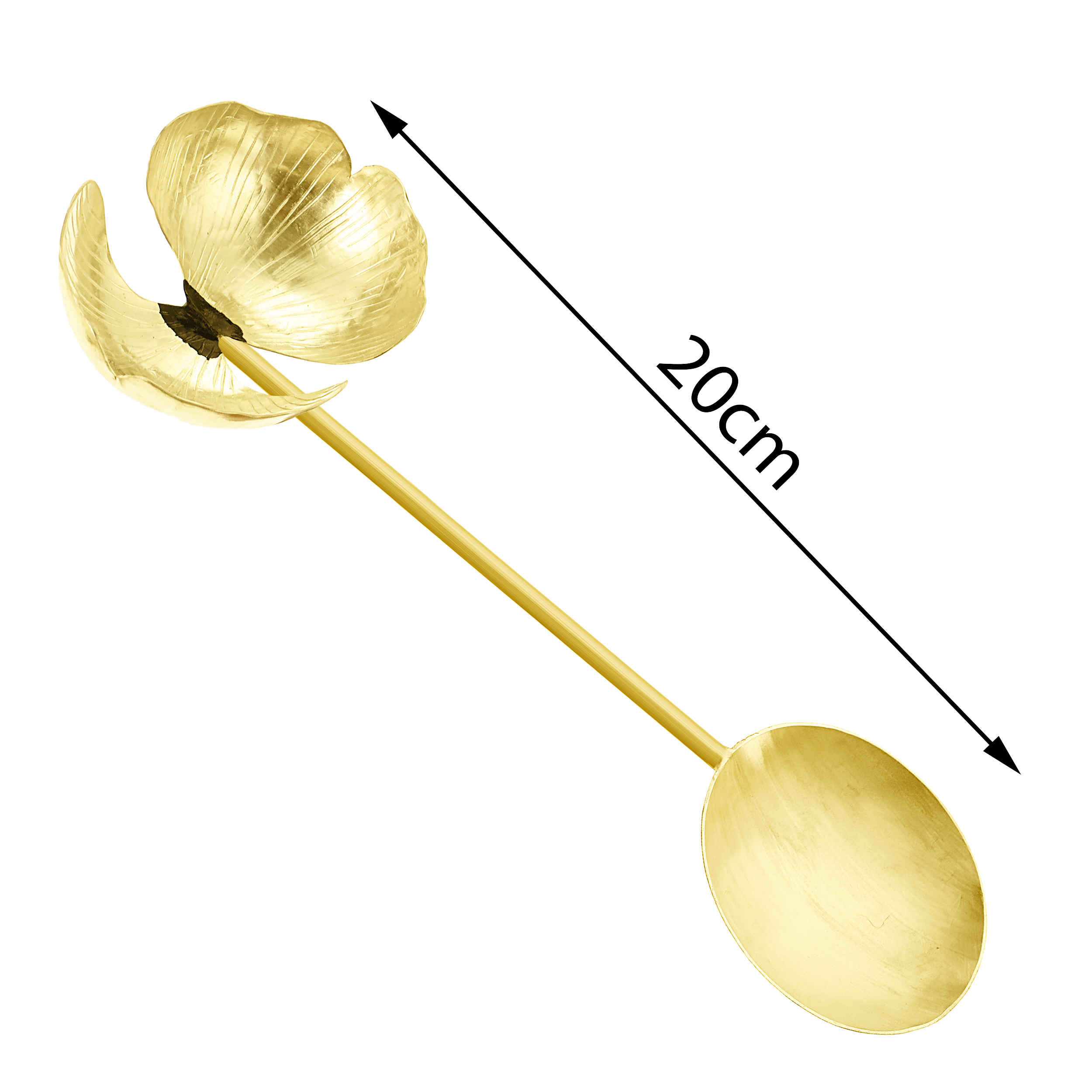 Cuillère de service à noix en laiton motif orchidées