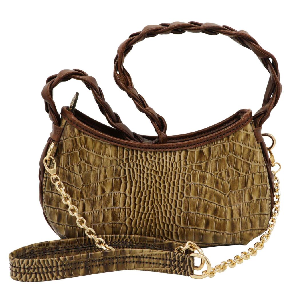 Sac bandoulière en cuir marron fait main - Modèle Gina