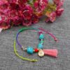 Bracelet Cheville en Coton pour Femmes avec Pierre Précieuse Modèle Fleur