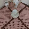 Nappe au Crochet Tricotée à la Main Carrée Rose Clair