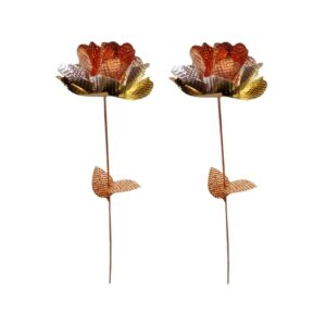 Fleur en Cuivre Décorative Artisanale – Art Floral Élégant pour Décoration de Maison (x2)