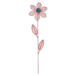 Fleur en Cuivre Décorative avec Incrustation de Turquoise – Design Artistique Floral pour Décoration de Maison