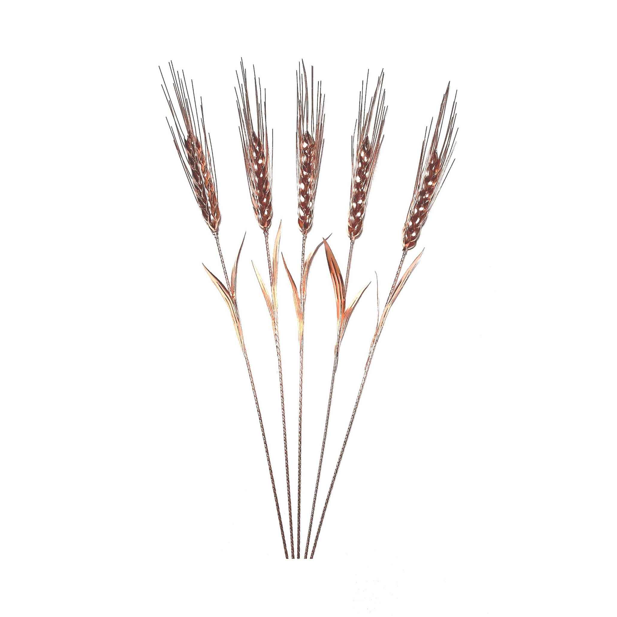 Fleur en Cuivre Décorative Blé – Artisanale avec Design Épi pour Art Floral Décoratif (5x)