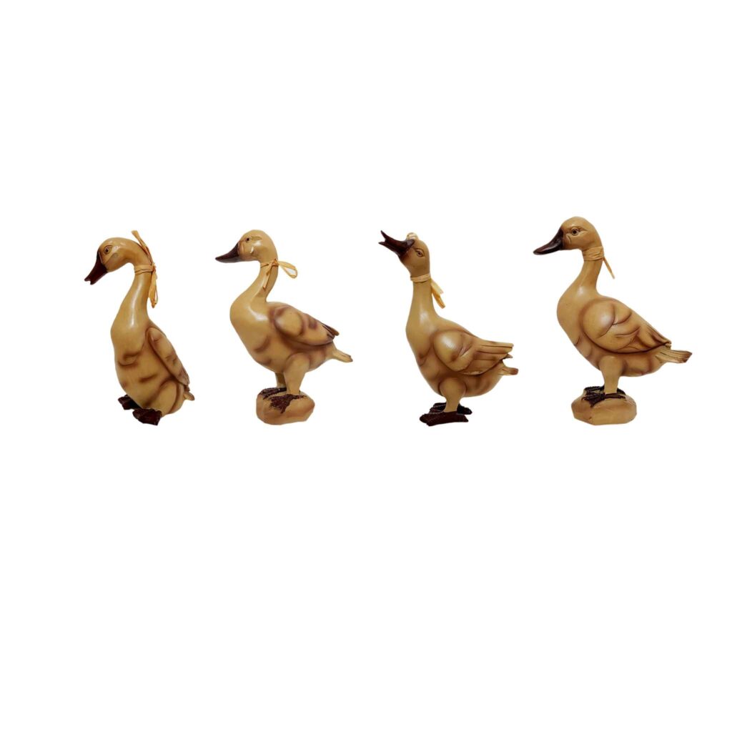 Ensemble de 4 figurines décoratives de canards - Décoration artistique d'oiseaux aquatiques