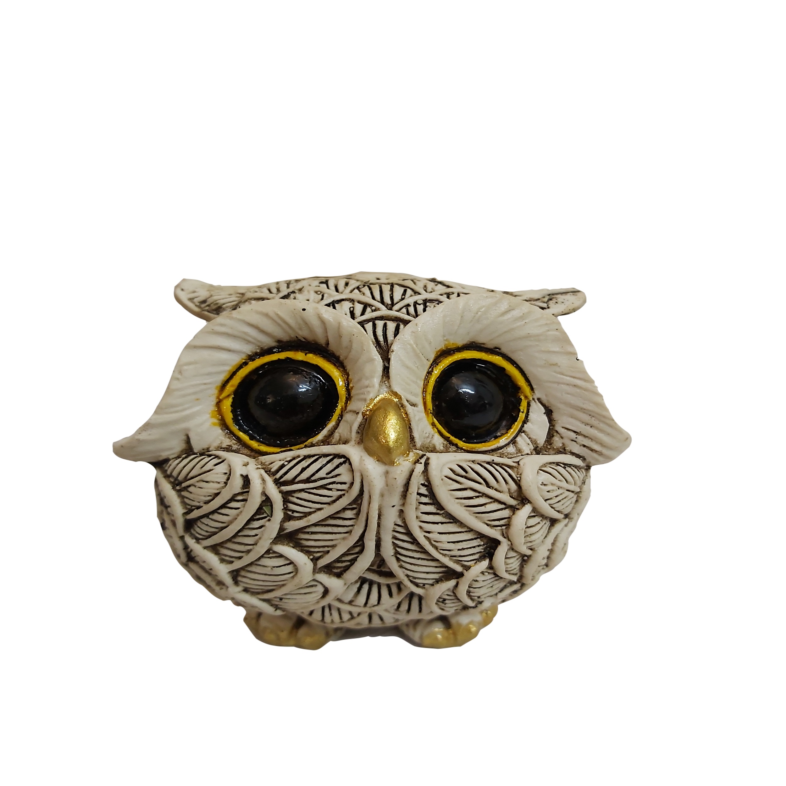 Ensemble de 3 figurines décoratives de hiboux – Décoration artistique d’oiseaux fantaisistes