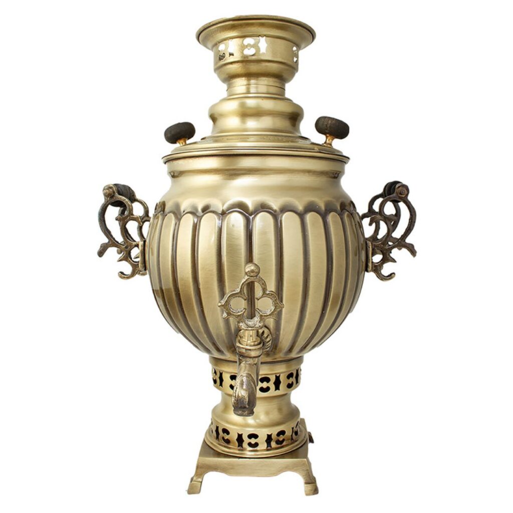 Samovar en laiton persan décoratif pour thé à charbon, 3,4 litres