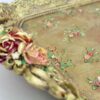 Plateau décoratif en polyester avec pieds, design floral traditionnel