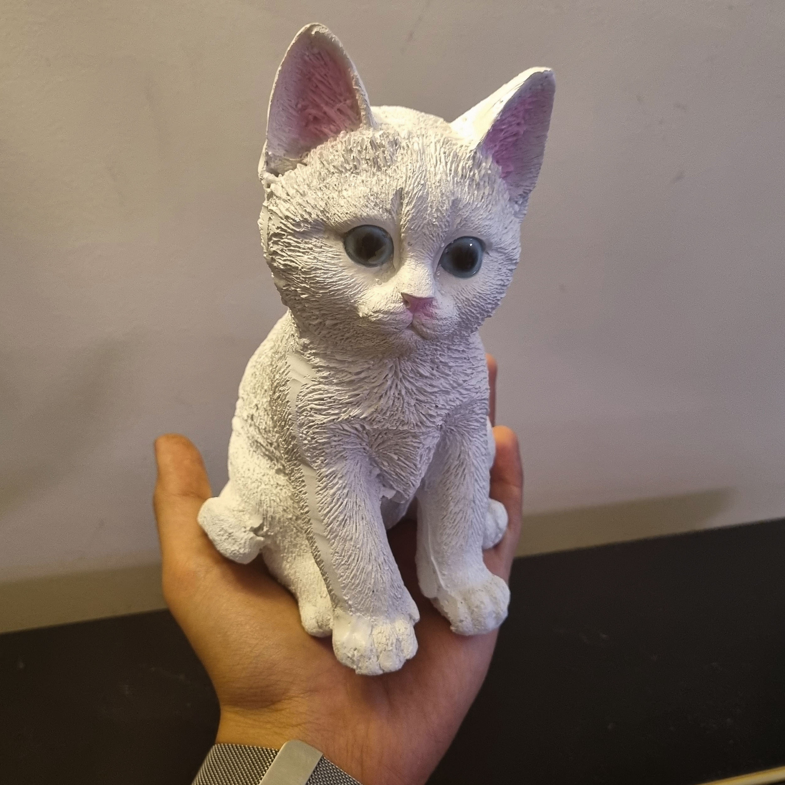 Figurine décorative de chaton assis – Sculpture de chat mignon