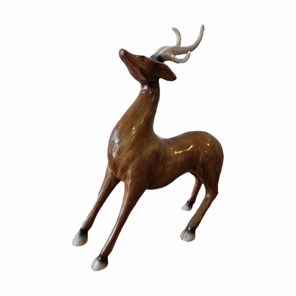 Figurine décorative de cerf debout - Sculpture élégante de faune