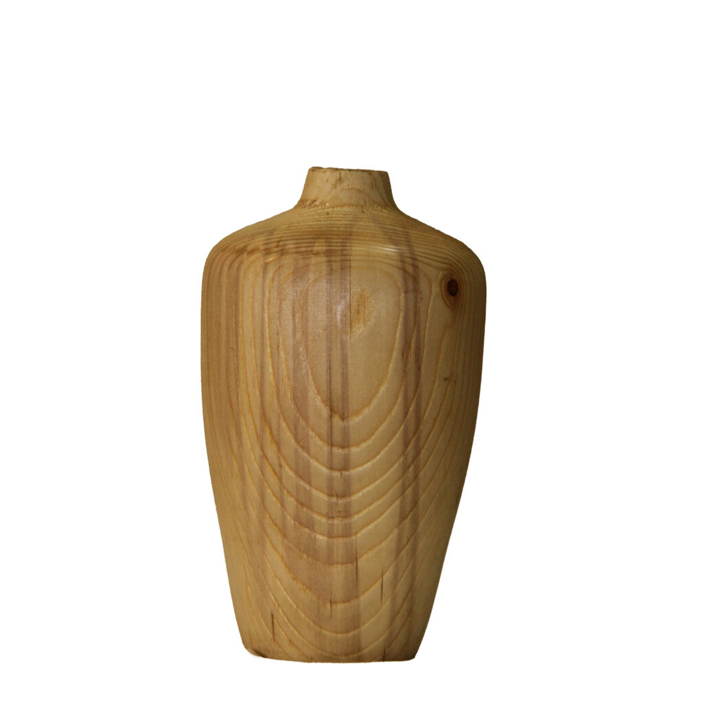 Vases à bourgeons décoratifs en bois massif naturel faits main – Lot de 2.