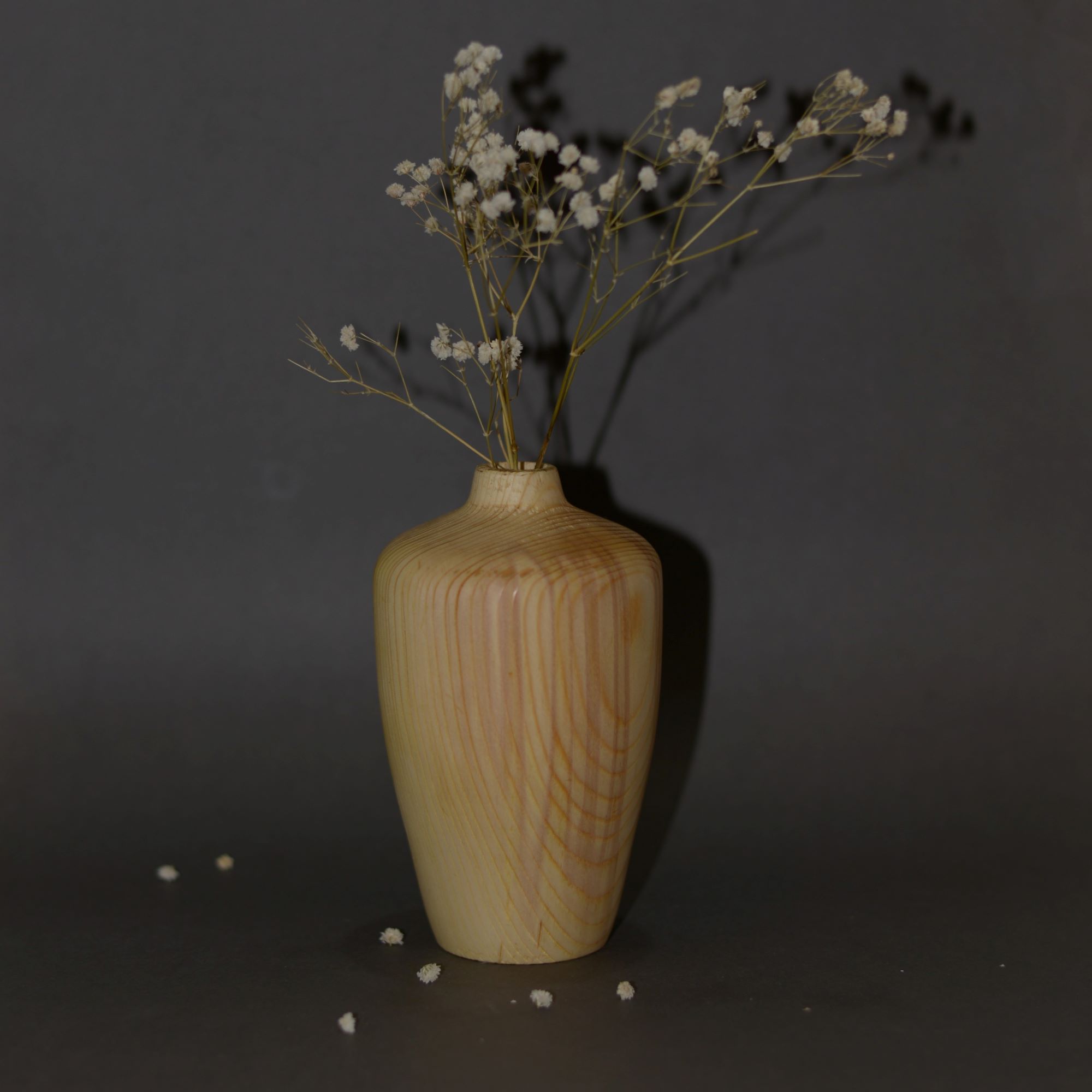 Vases à bourgeons décoratifs en bois massif naturel faits main – Lot de 2.