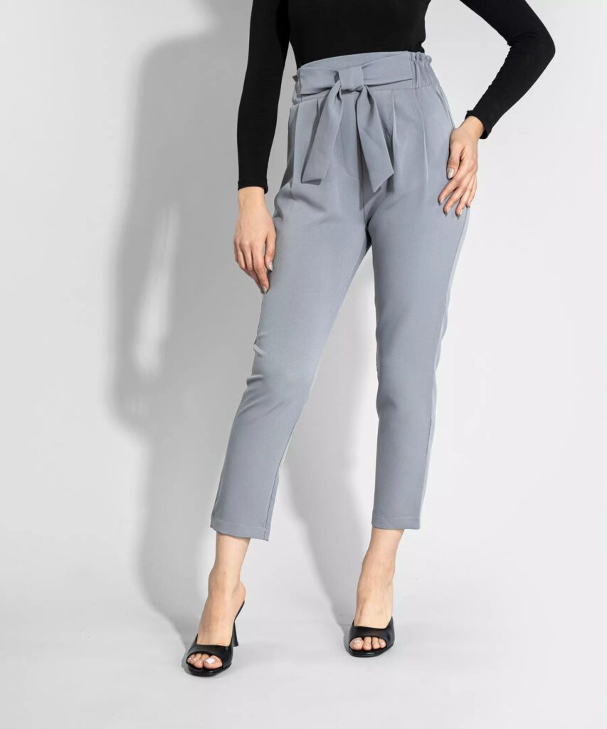 Pantalons Plissés Ajustés avec Poche pour Femme