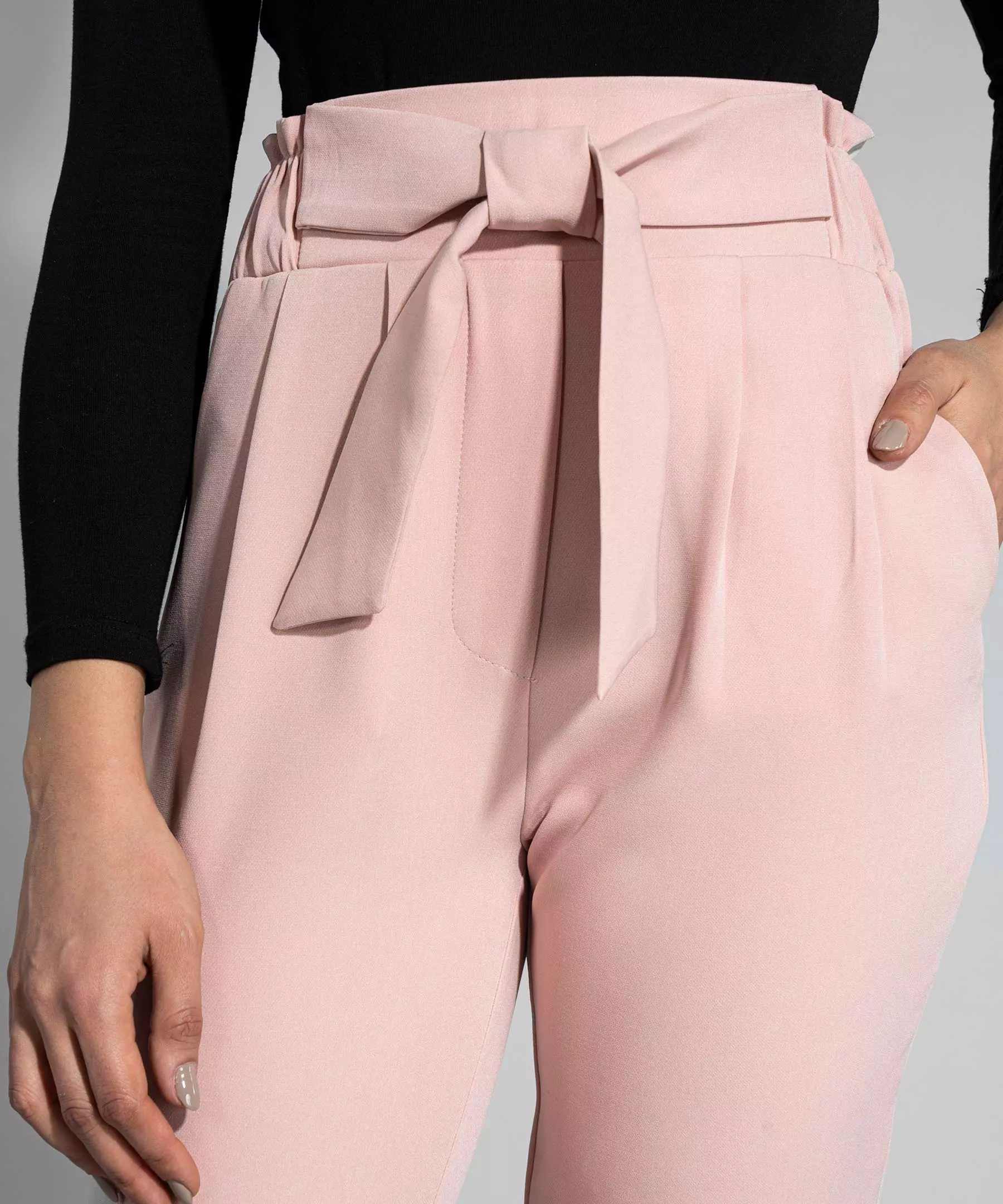 Pantalons Plissés Ajustés avec Poche pour Femme