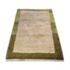 Tapis en laine Gabbeh persan authentique tissé à la main avec bordure crème