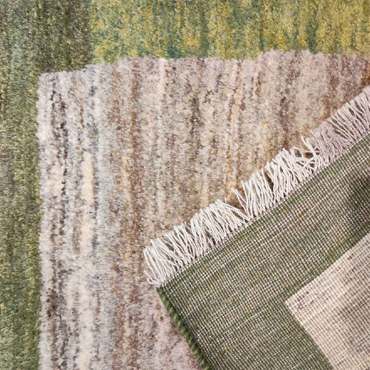 Tapis en laine Gabbeh persan authentique tissé à la main avec bordure crème