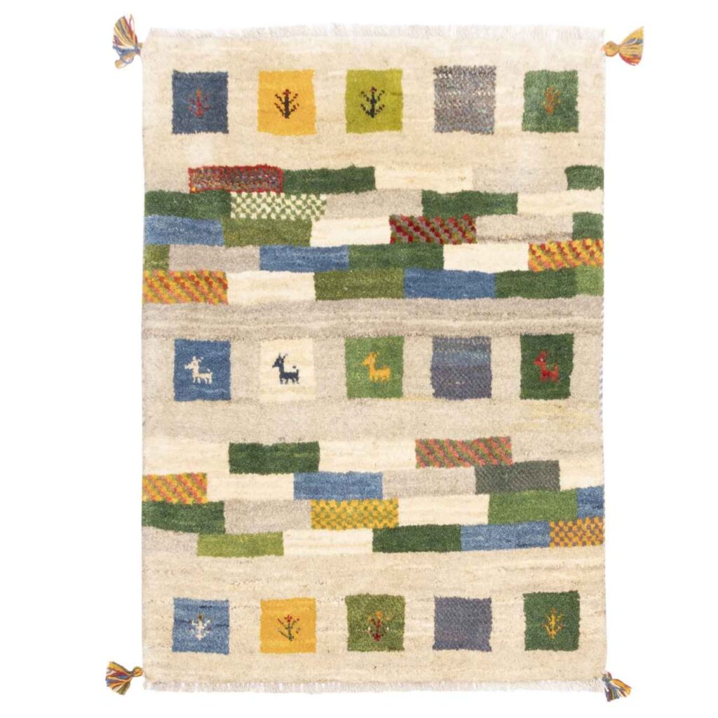 Tapis en laine Gabbeh persan tissé à la main en Fars