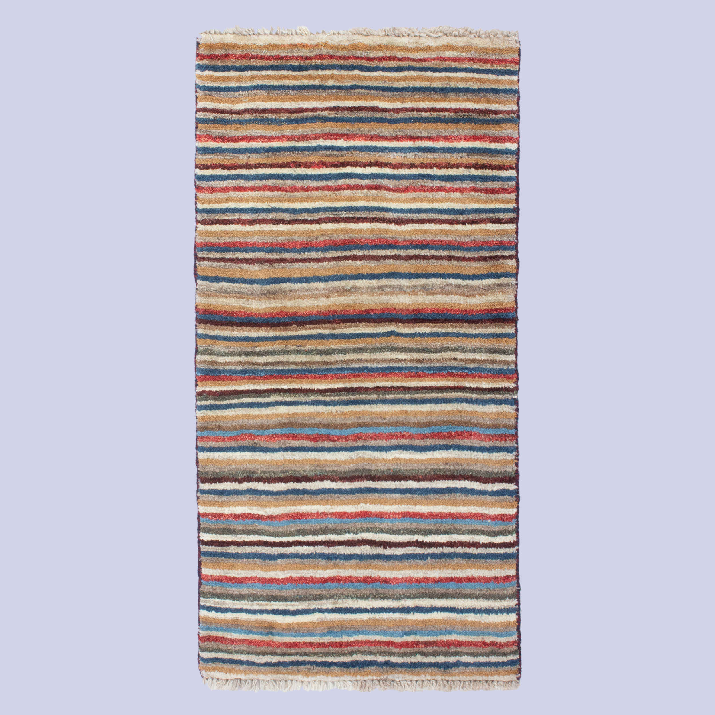 Tapis en laine Gabbeh persan authentique tissé à la main rayé
