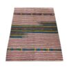 Tapis en laine Gabbeh persan authentique tissé à la main rayé rouge