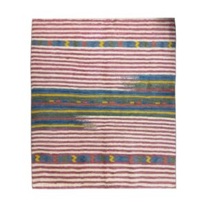 Tapis en laine Gabbeh persan authentique tissé à la main rayé rouge