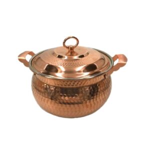 Marmite persane en cuivre – Style de cuisson traditionnel martelé Negin