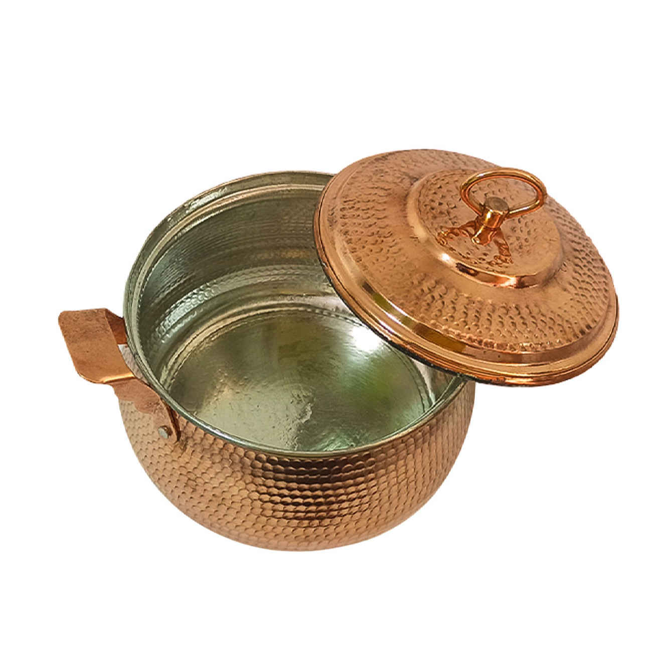 Marmite persane en cuivre – Style de cuisson traditionnel martelé Shiva