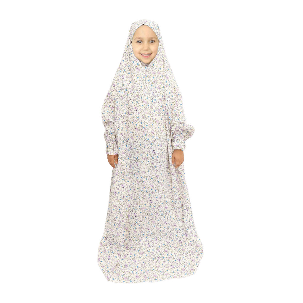 Tchador Islamique de Namaz pour Filles avec Tissu Tetron Modèle Rahil