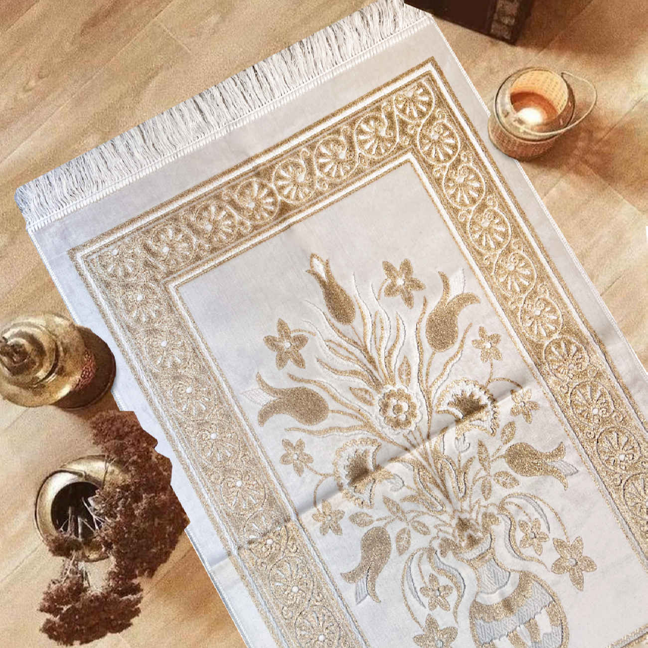 Tapis de Prière Islamique Rembourré avec Velours