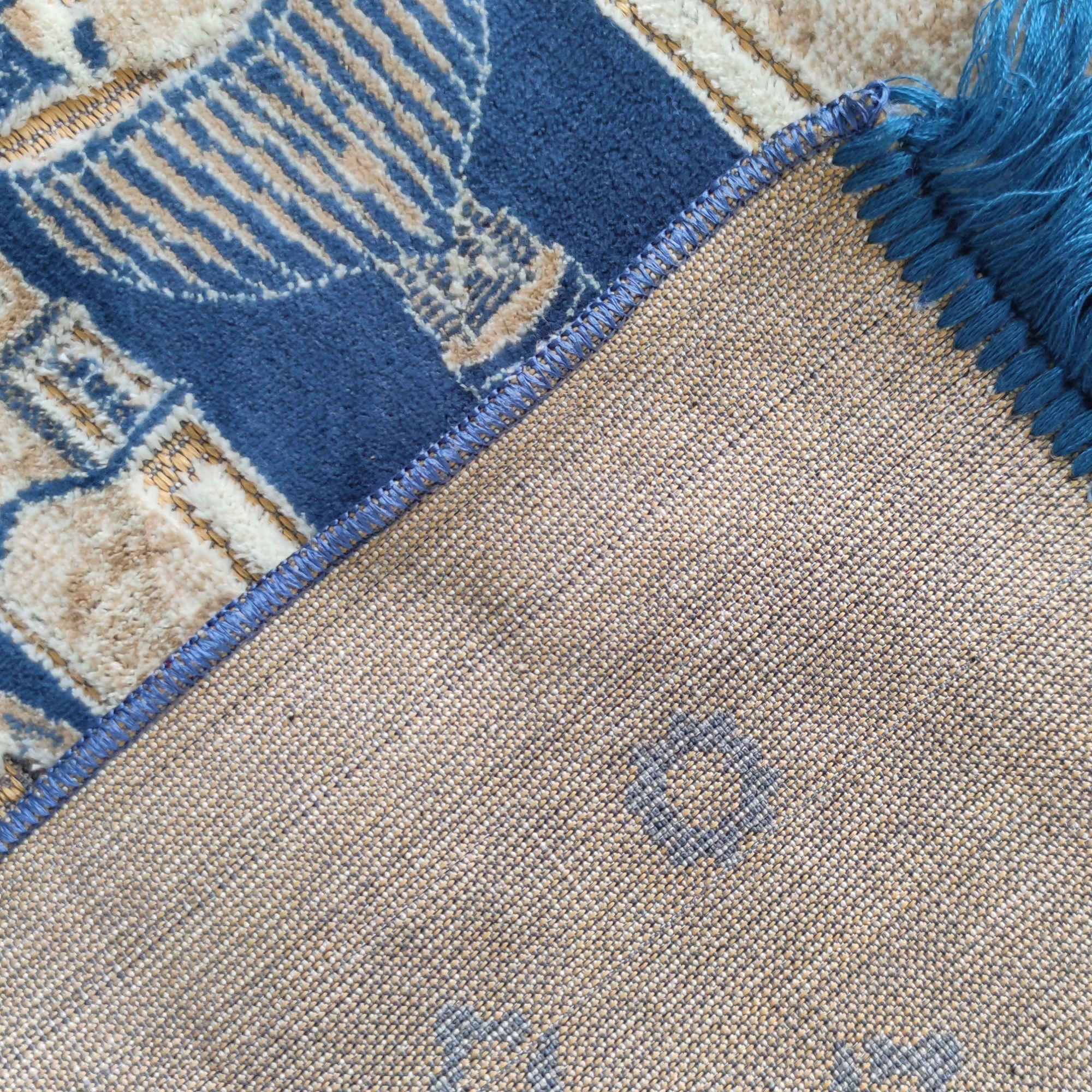 Tapis de prière islamique rembourré Janamaz Sajadah Gonbad bleu