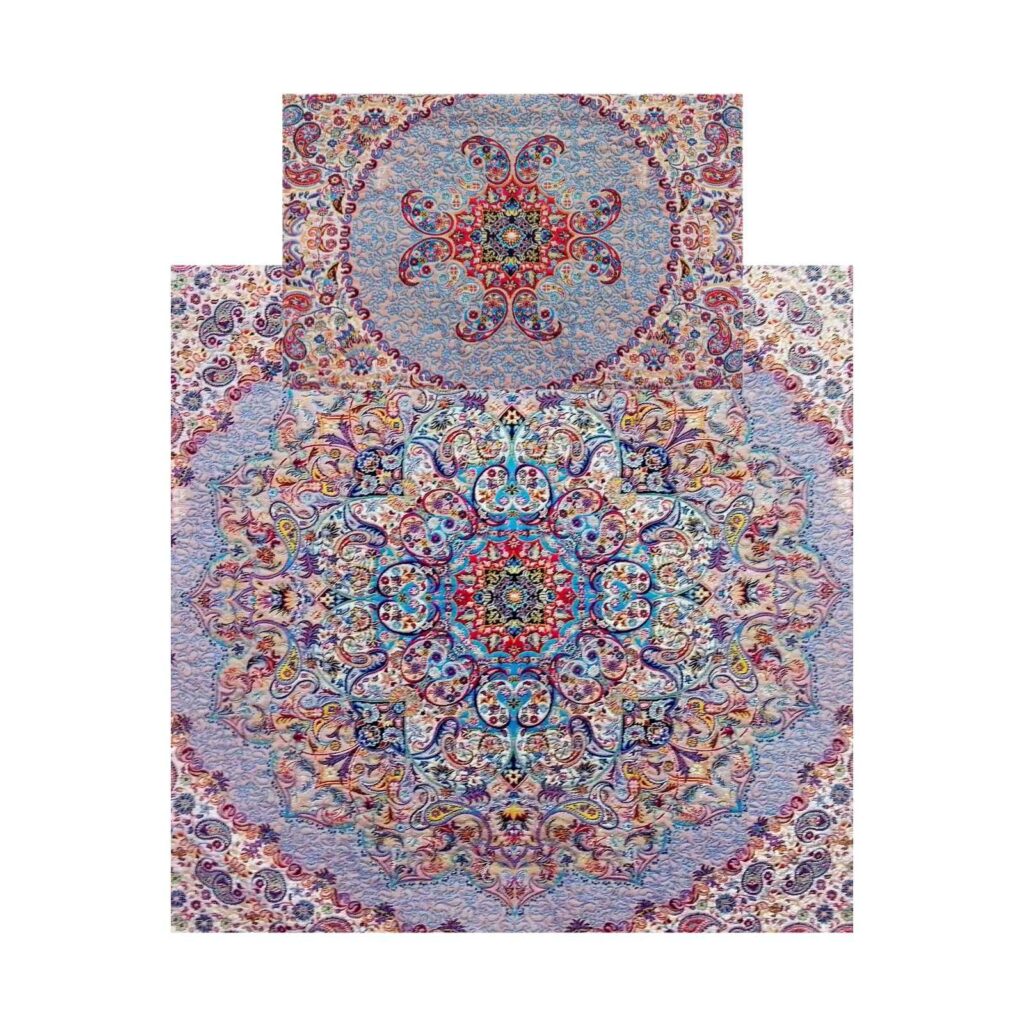 Tapis de prière de voyage pour musulman taille poche et portable Tissu Termeh Design Paisley Traditionnel