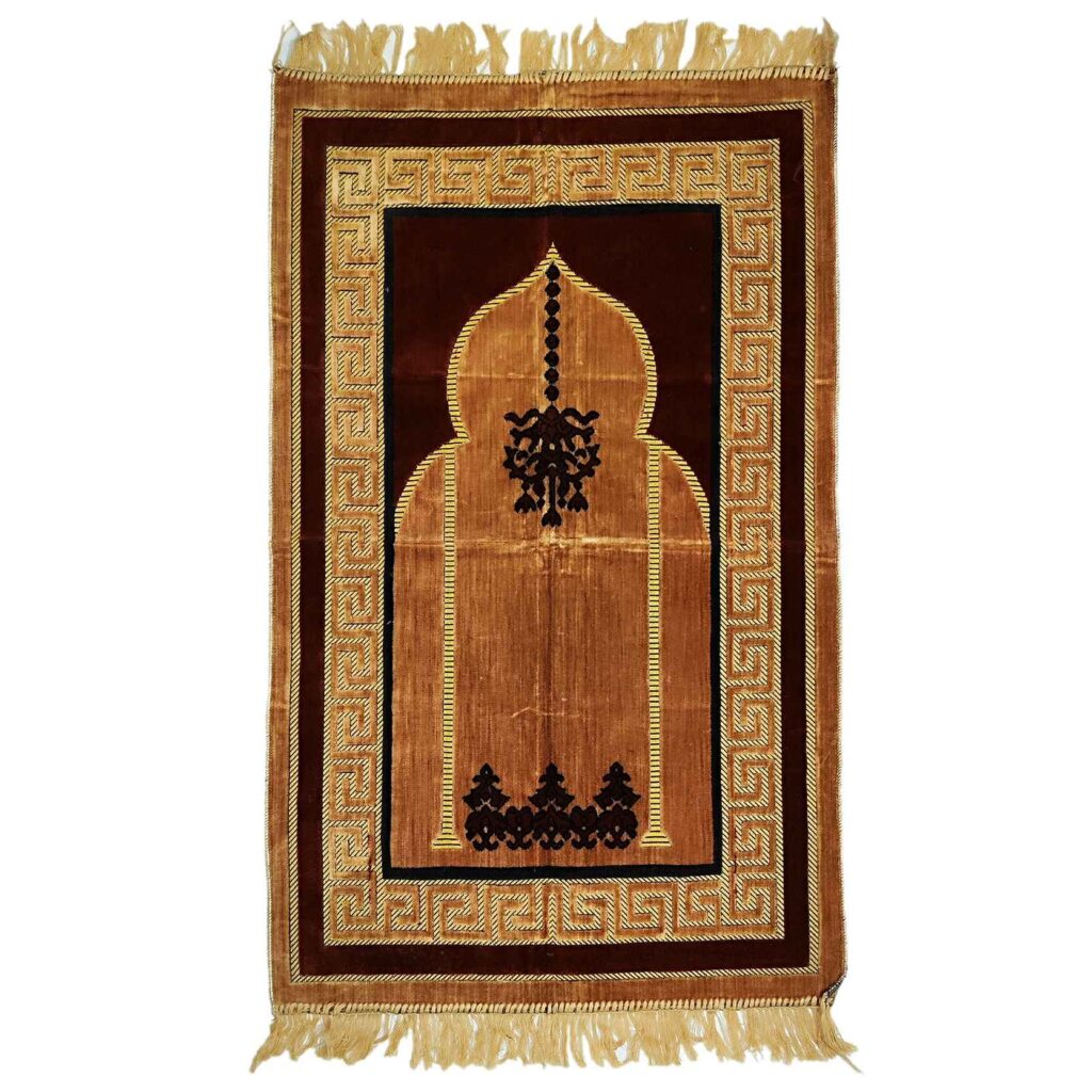 Tapis de prière islamique Janamaz Sajadah rembourré avec design de mihrab