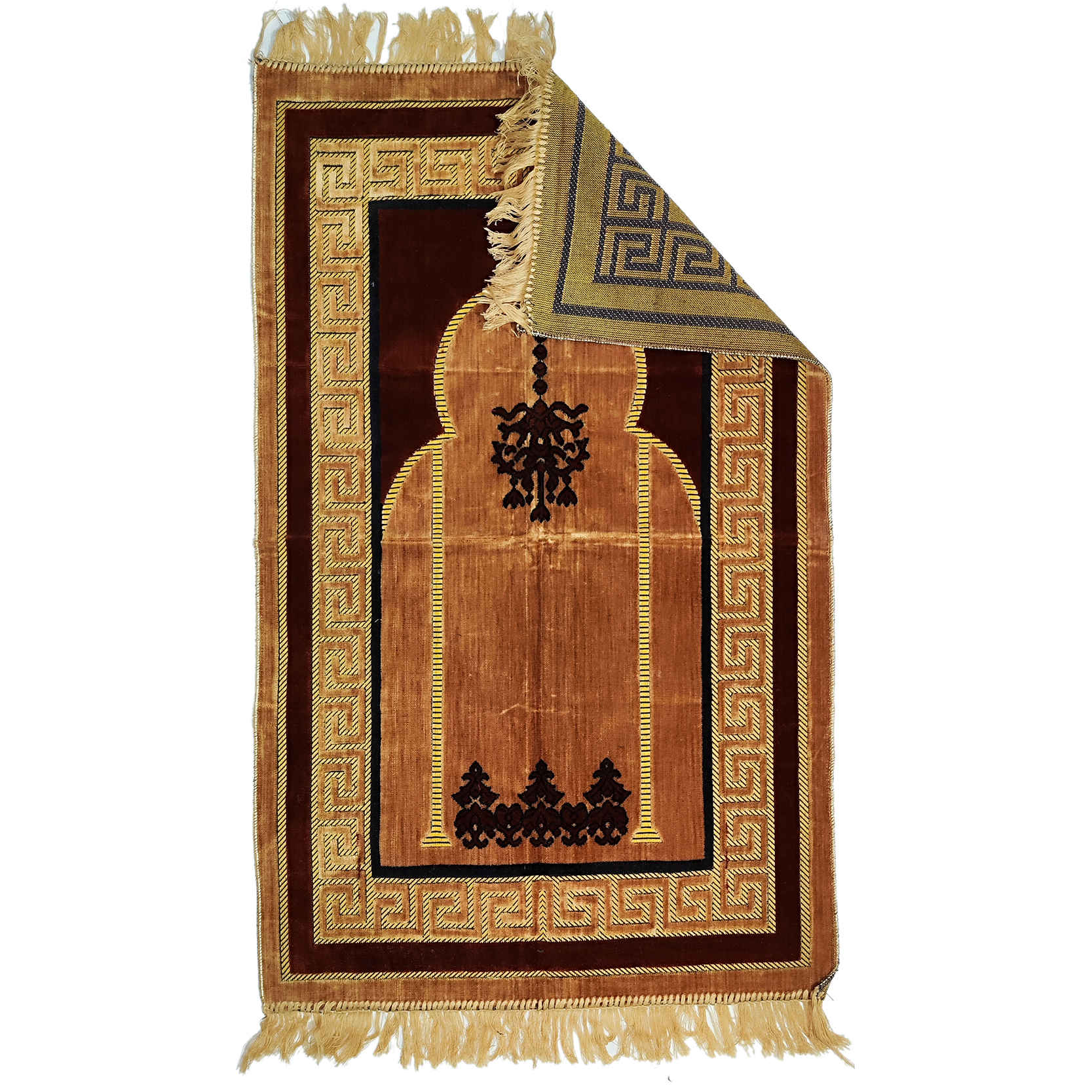 Tapis de prière islamique Janamaz Sajadah rembourré avec design de mihrab