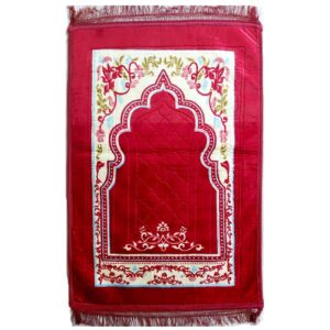 Tapis de prière islamique Sajadah Janamaz rembourré avec mihrab floral traditionnel