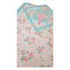 Tapis de Prière Islamique Fin en Velours Rose avec Motif Floral